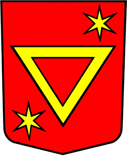 De gueules a un triangle versé et évidé d